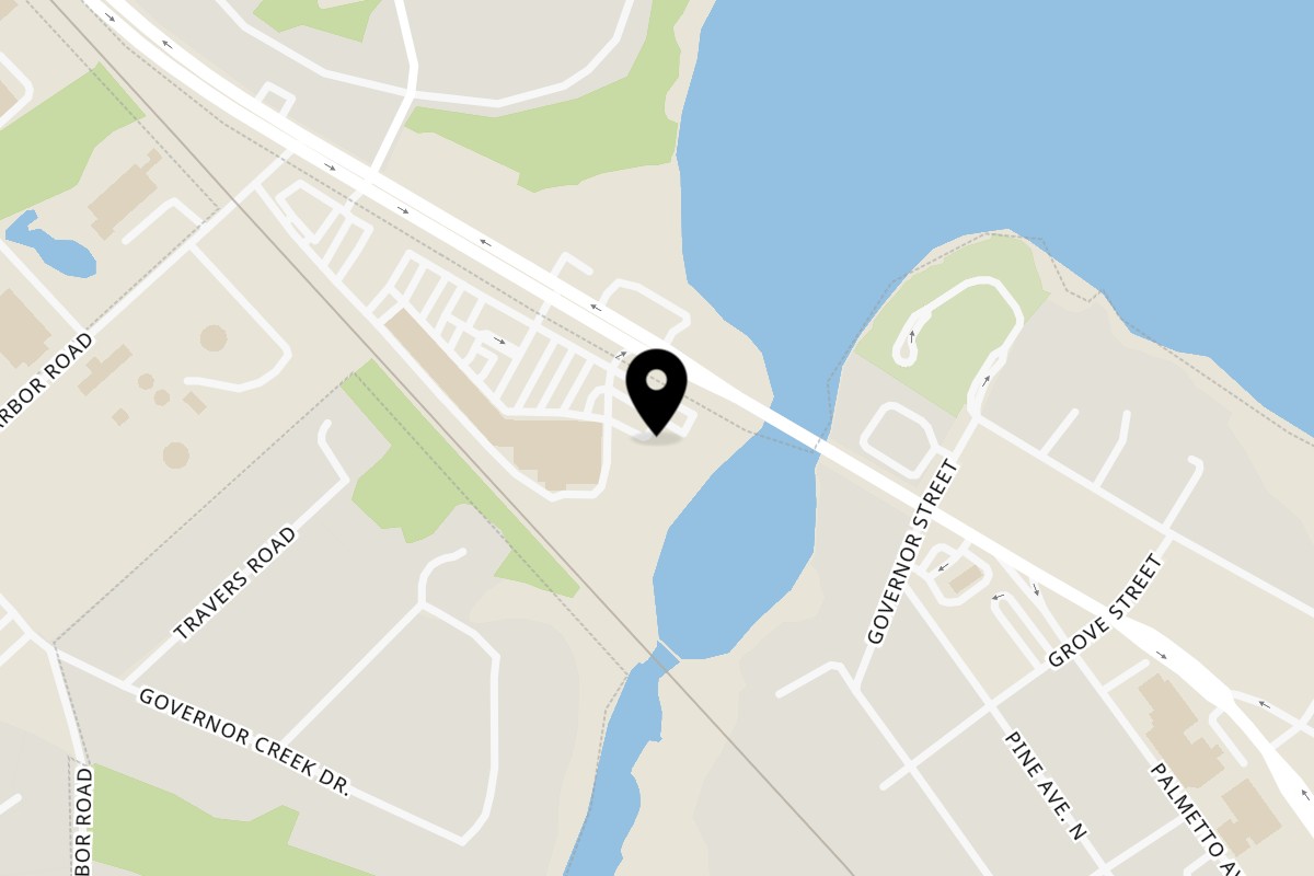 Map showing the location of Woody's Bar-B-Q Green Cove Springs on 1301 N Orange Ave #103 in Green Cove Springs